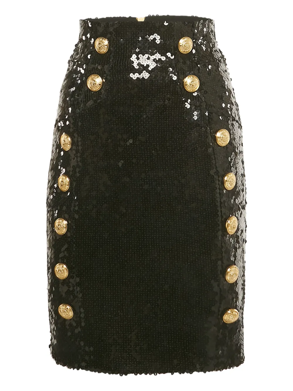 Balmain Pre-Owned sequin embossed-button mini skirt | Black | Image 1