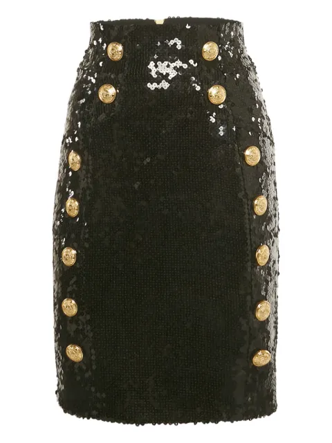 Balmain Pre-Owned sequin embossed-button mini skirt