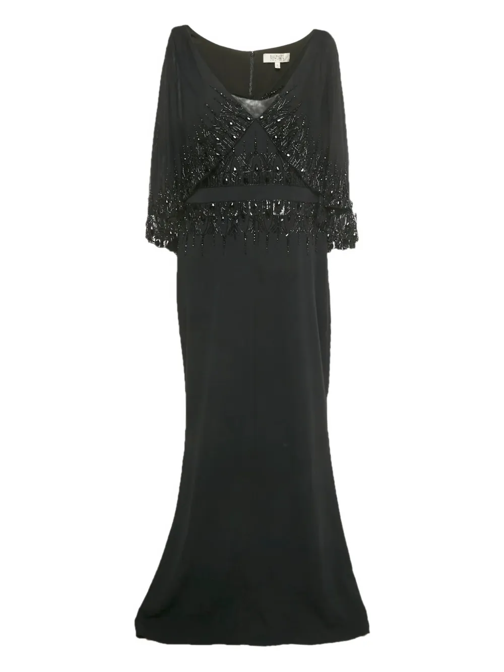 Pre-owned Badgley Mischka Embellished Maxi Dress In Black