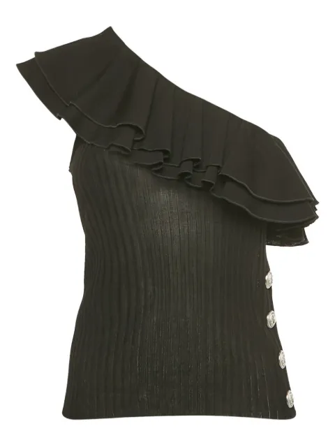 Balmain Pre-Owned ruffled ribbed top