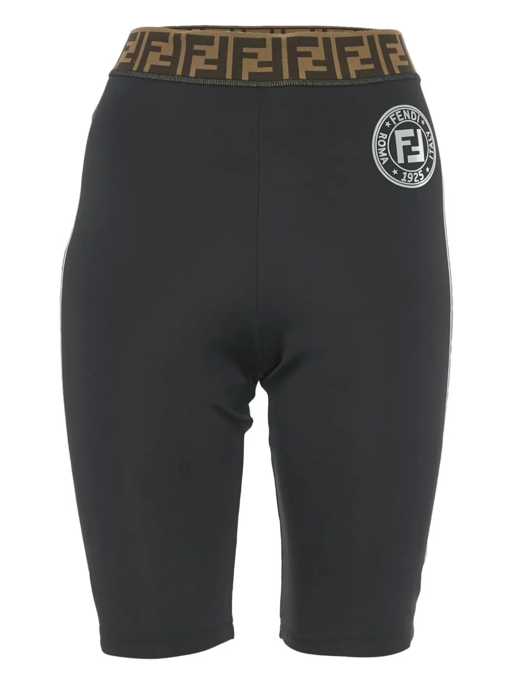 Fendi Pre-Owned logo-print cycling trousers - Nero