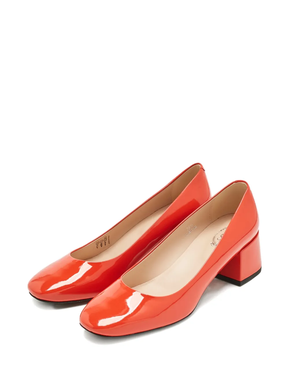 Tod's block-heel patent-leather pumps - Rood