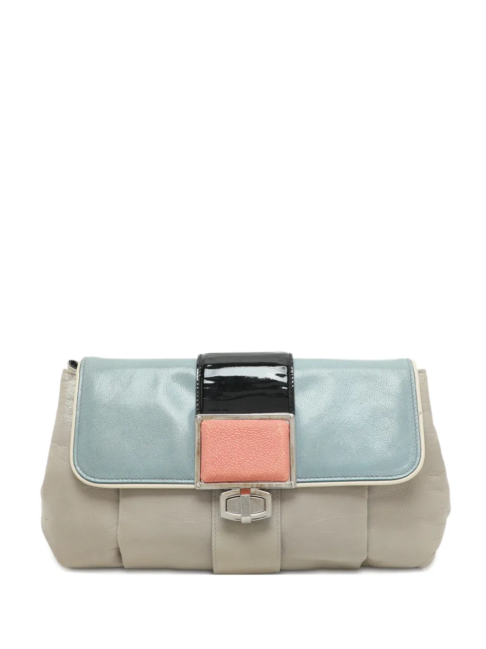 Balenciaga Pre-Owned colour-block leather clutch bag - Toni neutri