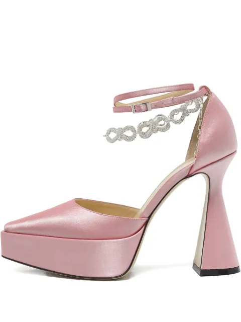 MACH & MACH crystal-embellished platform pumps