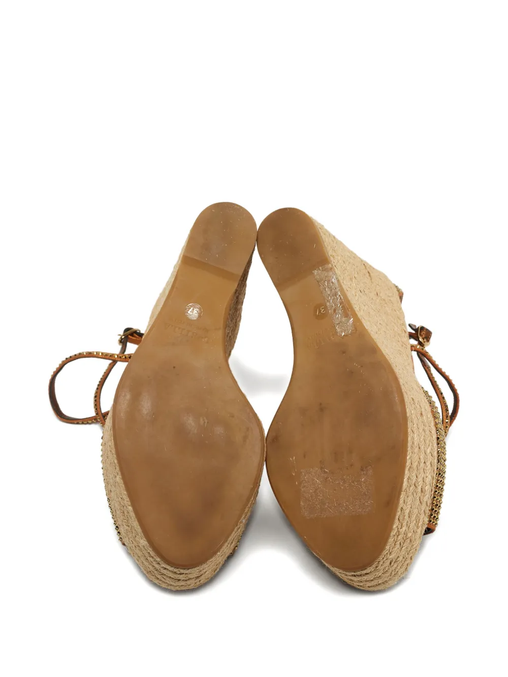 Le Silla suede crystal-embellished wedge espadrille - Beige