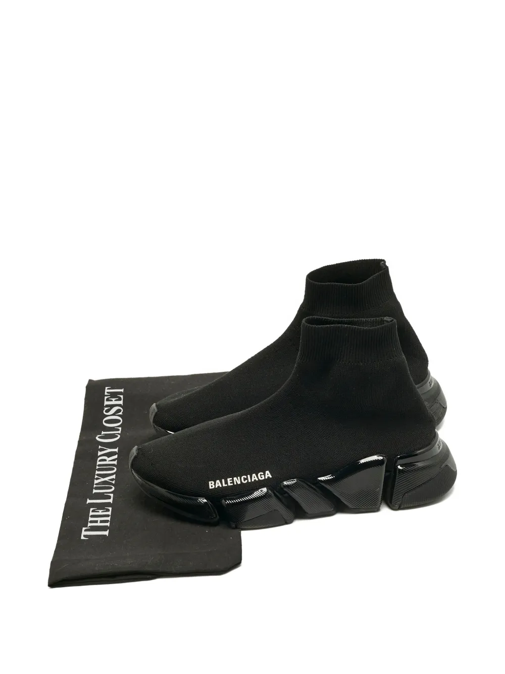 Balenciaga Pre-Owned Speed logo-detail slip-on sneakers - Zwart