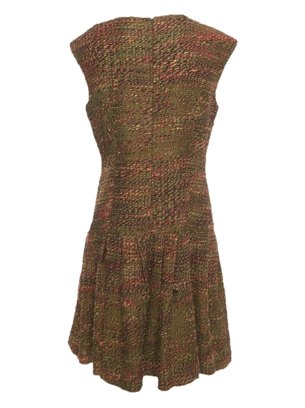 Carolina Herrera Vintage marl-knit sleeveless dress - Groen
