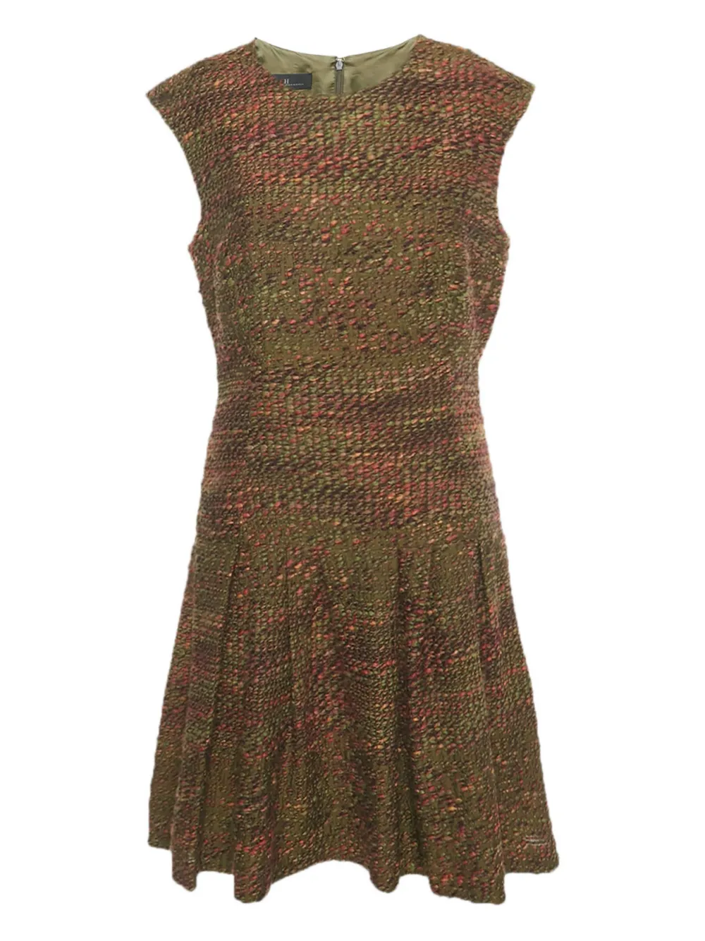 Carolina Herrera Vintage marl-knit sleeveless dress - Green