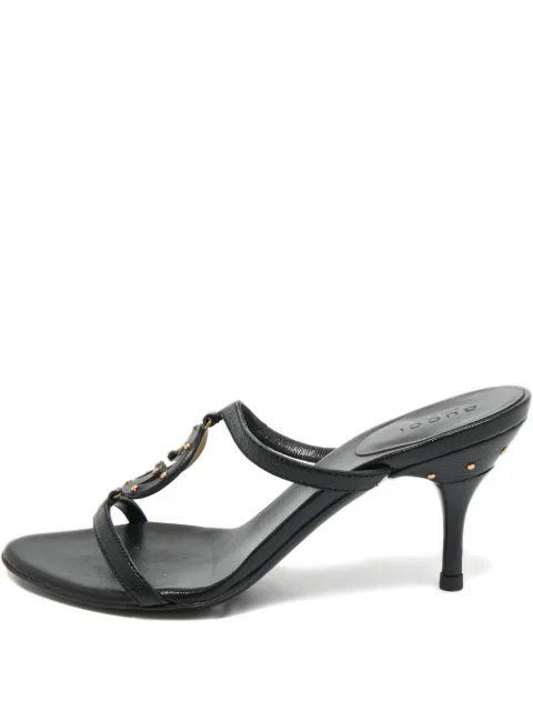 Gucci Pre-Owned sandalias de piel GG con tacón