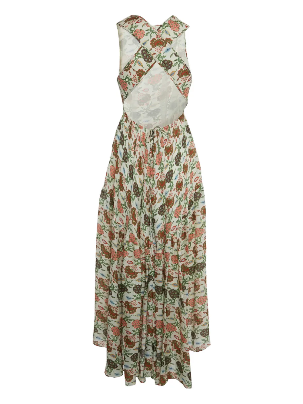 Tory Burch floral-print maxi dress - Wit