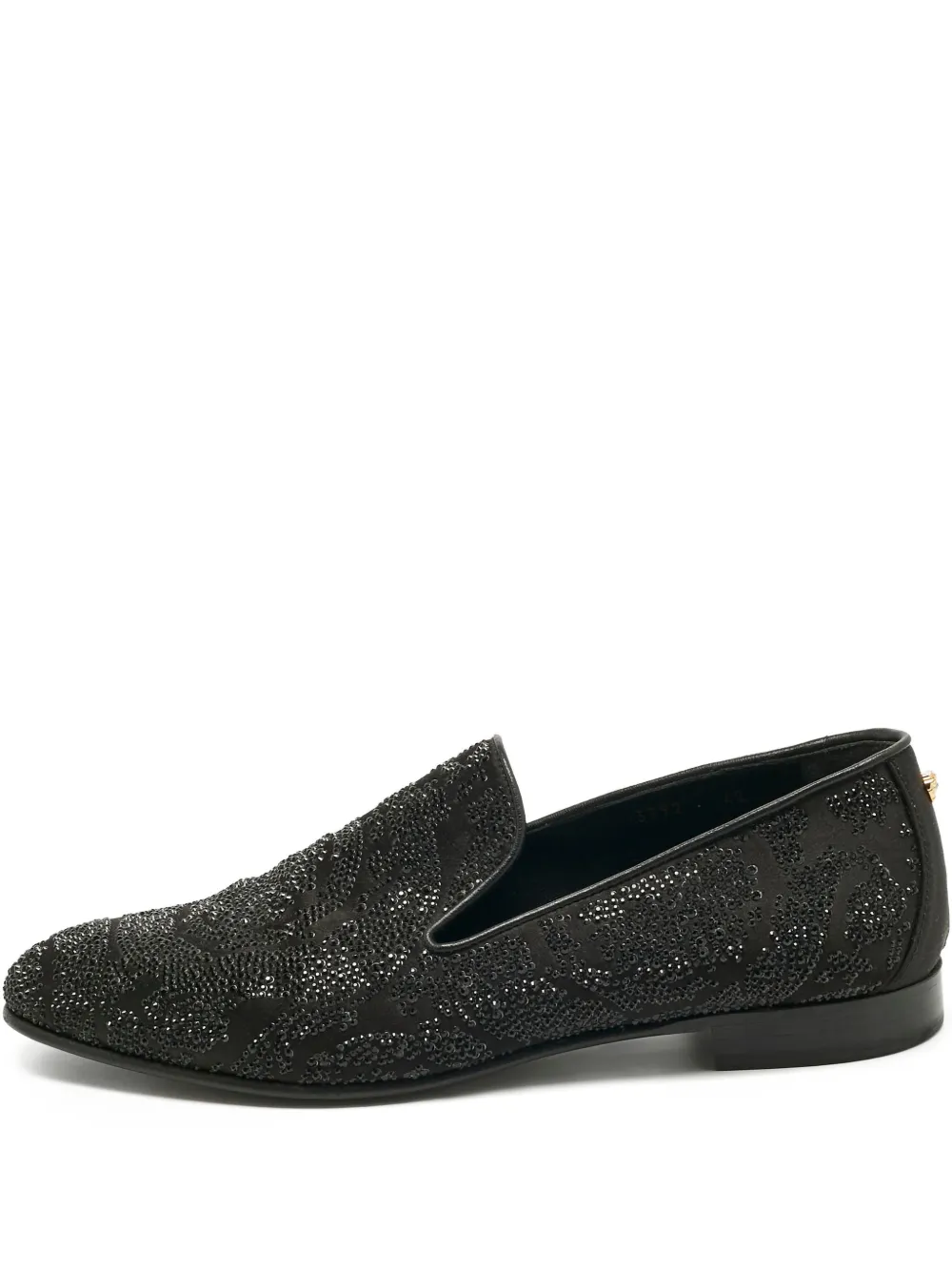Versace Pre-Owned crystal-embellished loafers - Nero