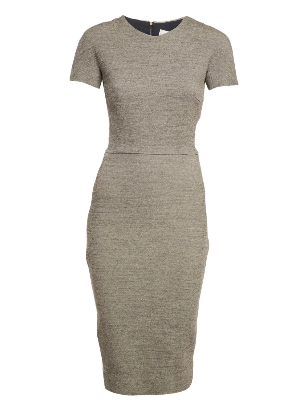 Victoria Beckham short-sleeved wool midi dress - Toni neutri