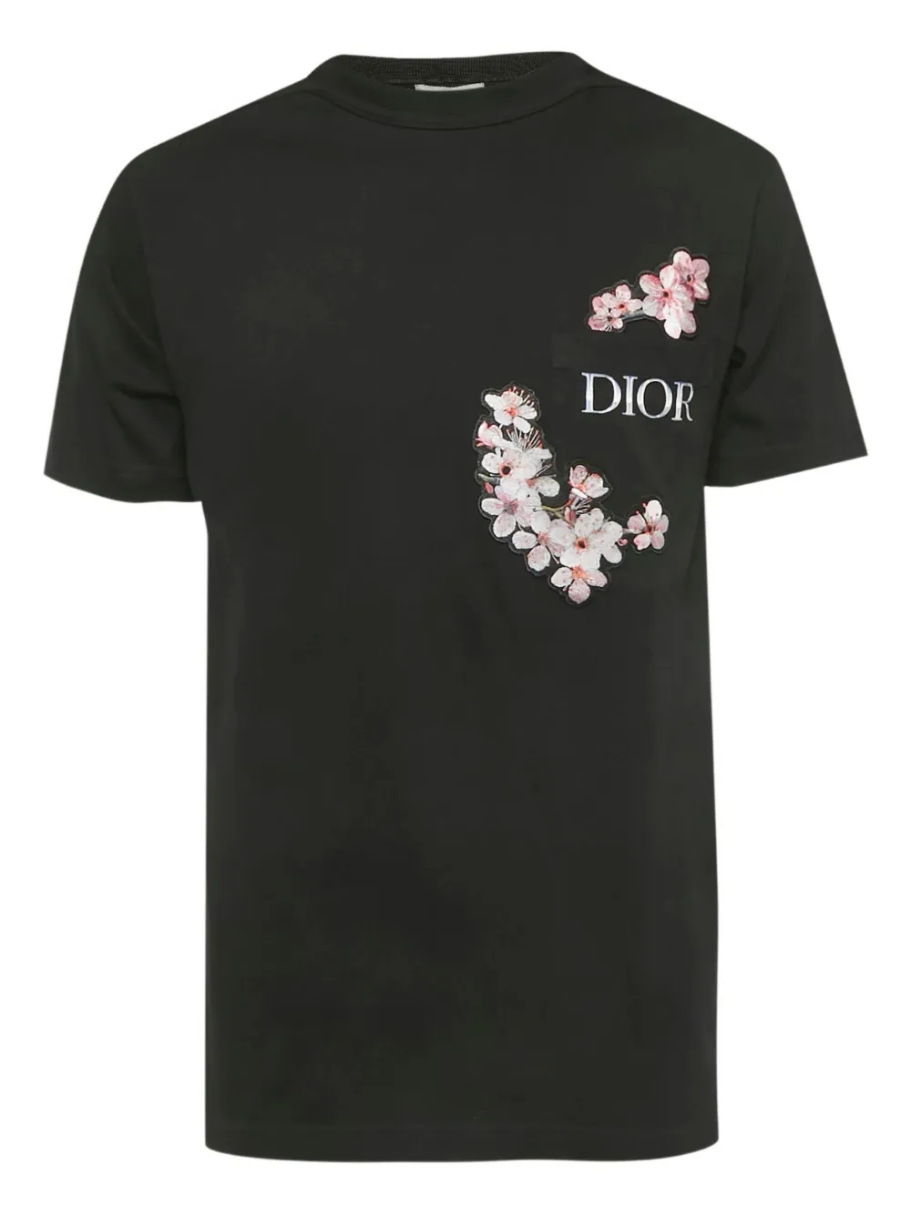 Christian Dior Pre-Owned x Hajime Sorayama embroidered-flower patch T-shirt - Nero