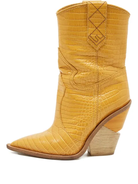 Fendi Pre-Owned croc-embossed leather cowboy boots