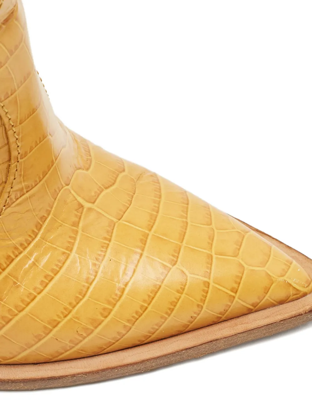 Fendi Pre-Owned croc-embossed leather cowboy boots - Geel