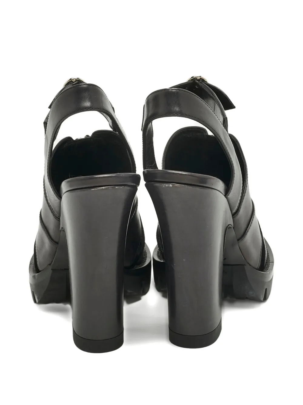 Prada Pre-Owned zip-detail heeled sandals - Zwart