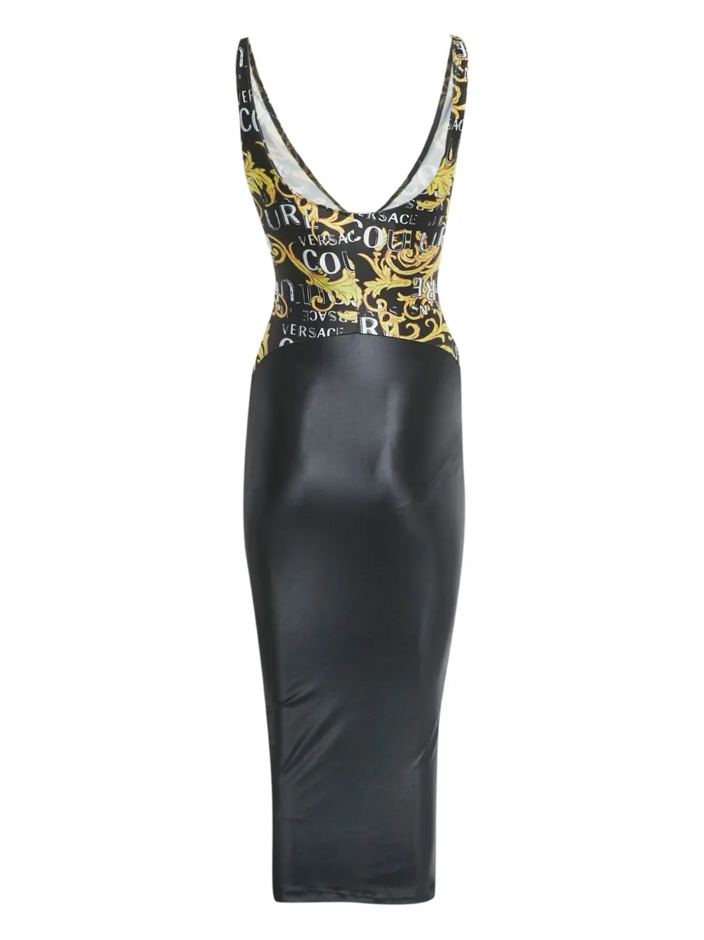Versace Pre-Owned cut-out graphic-print midi dress - Zwart