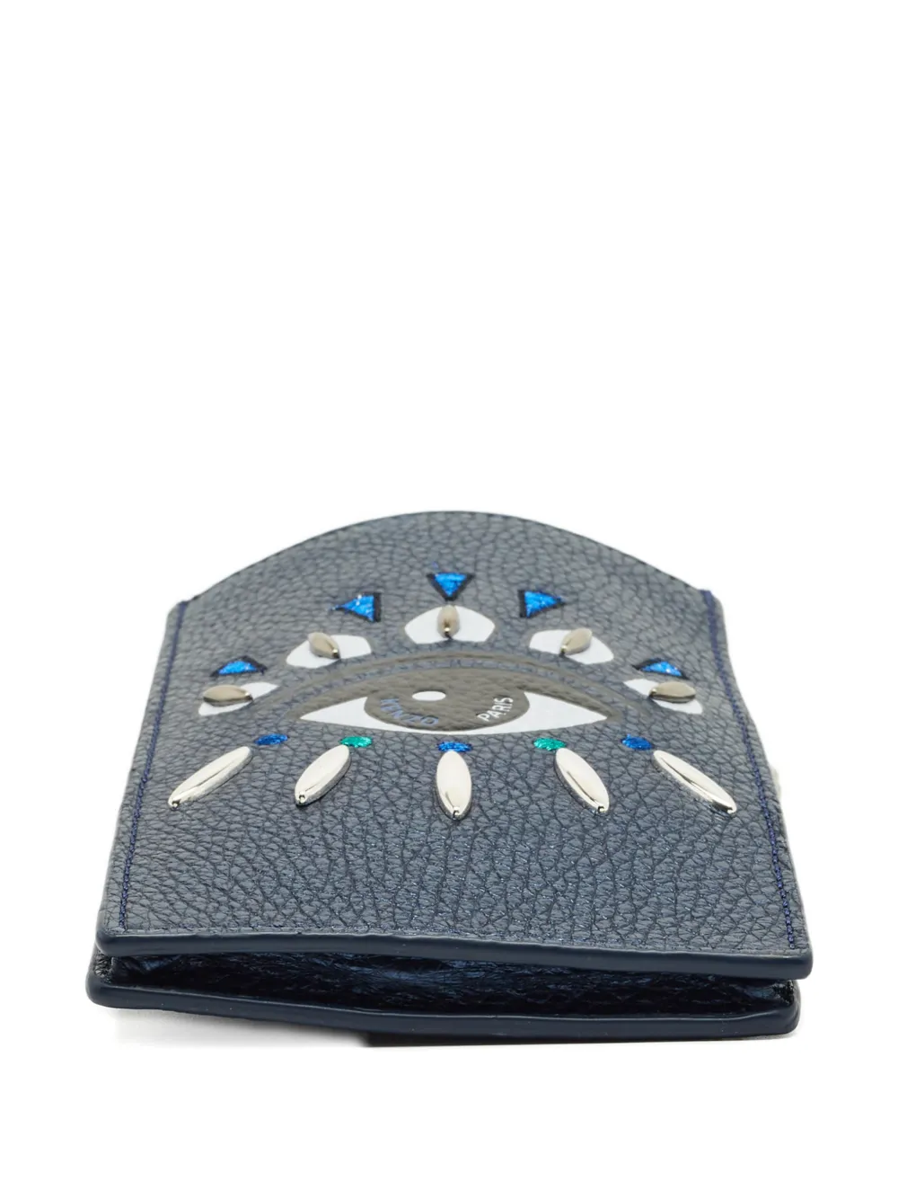 KENZO Pre-owned Leather Eye-motif Phone Crossbody In Blue