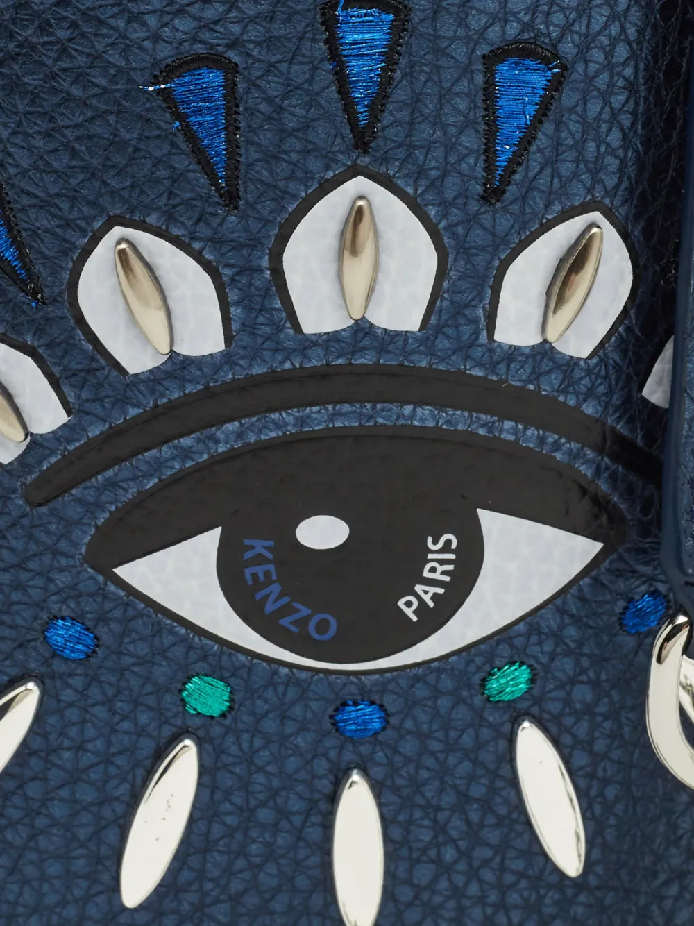 KENZO Pre-owned Leather Eye-motif Phone Crossbody In Blue
