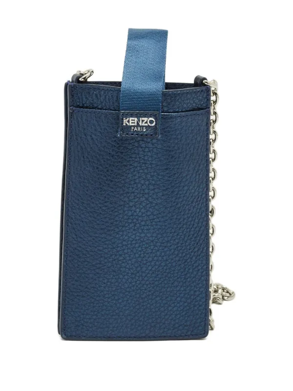 Kenzo Pre-Owned Leather eye-motif Phone Crossbody | Blue | FARFETCH GE