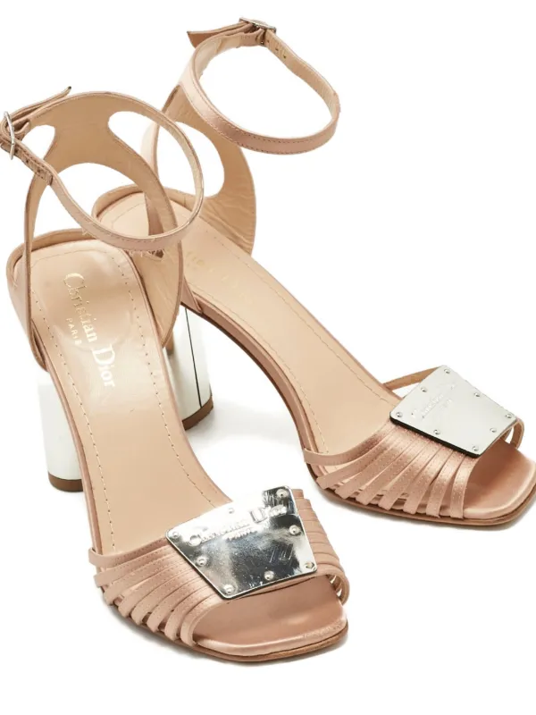 Christian Dior Pre-Owned block-heel Sandals | Neutrals | FARFETCH