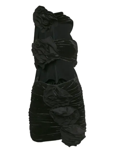 Magda Butrym floral appliqué velvet midi dress