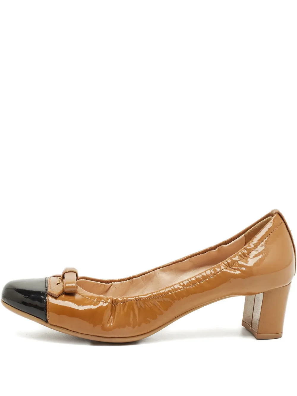 Prada Pre-Owned cap-toe bow pumps - Marrone