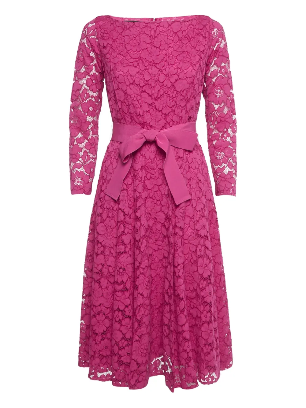 Carolina Herrera Vintage belted lace midi dress - Rosa