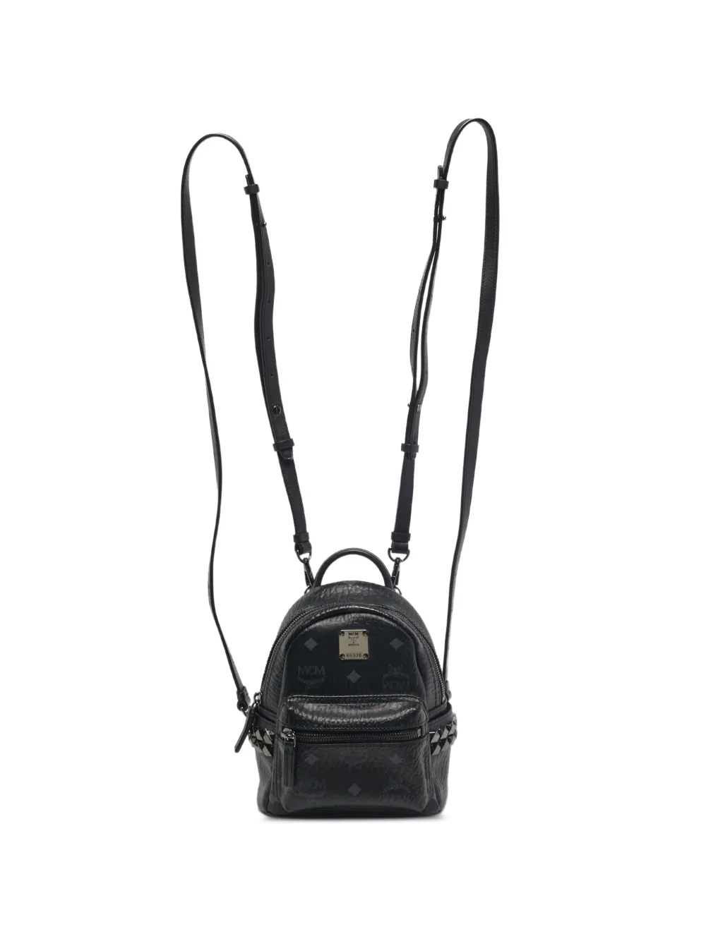 MCM Pre-Owned Zaino Stark Monogram con borchie - Nero