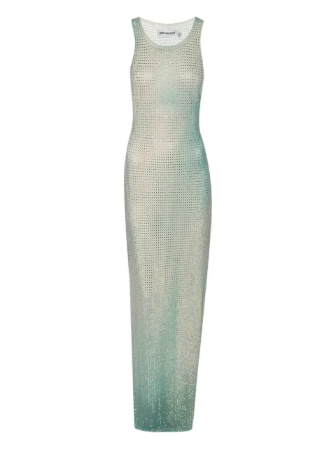 Self-Portrait mesh crystal-embellished maxi dress