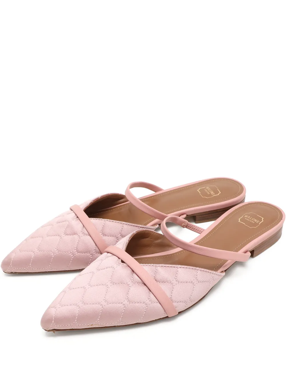 Malone Souliers quilted strap mules - Rosa