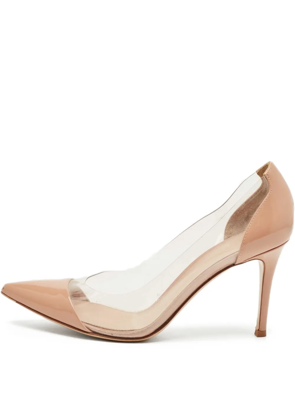 Gianvito Rossi Plexi pointed-toe pumps - Nude