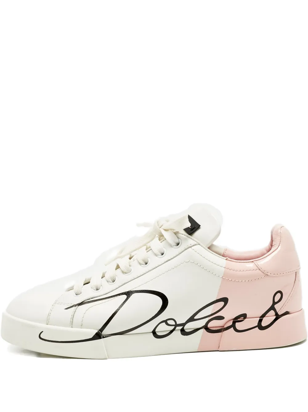 Pre-owned Dolce & Gabbana Portofino Leather Sneakers In White