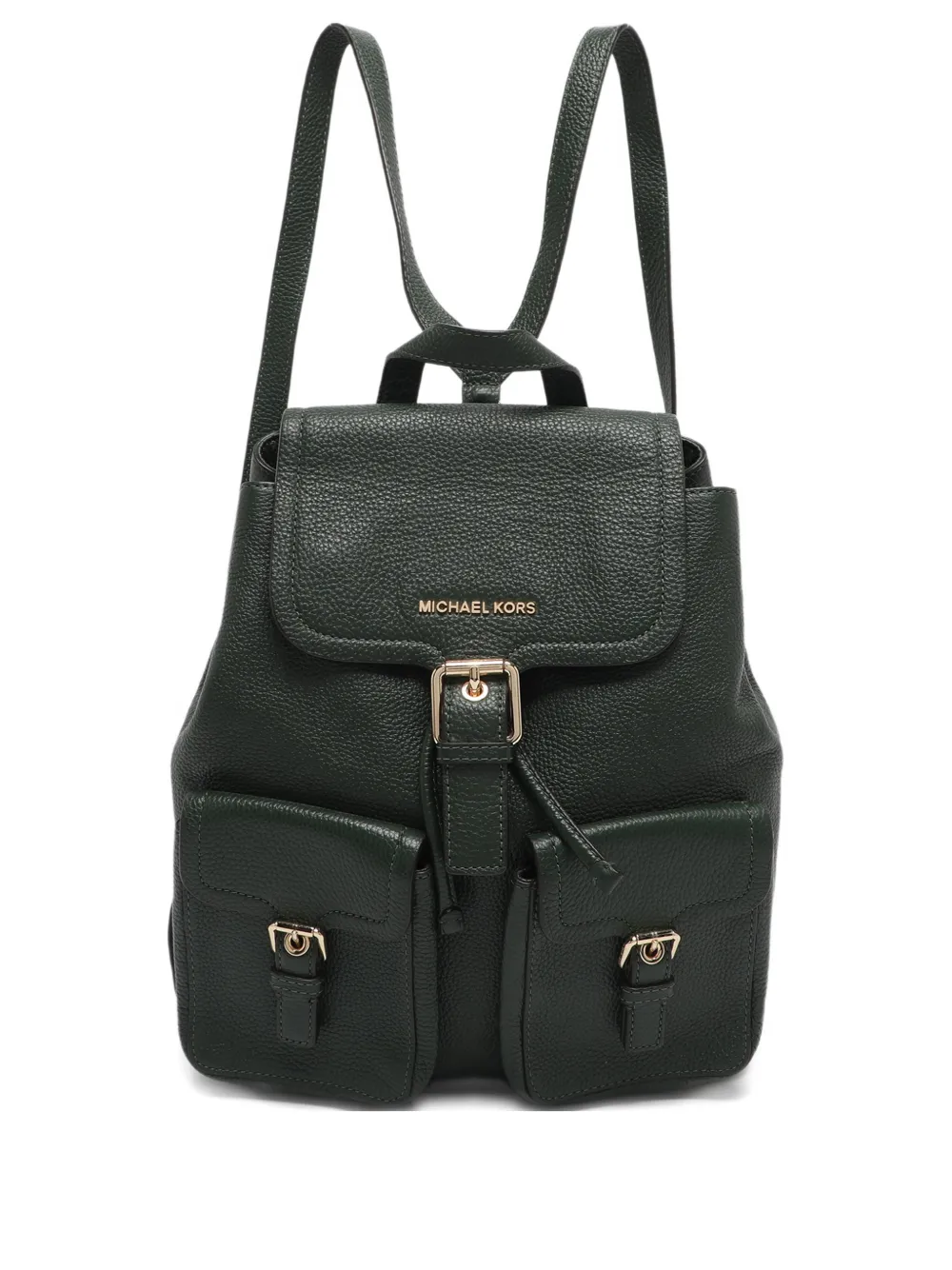 Pre-owned Michael Michael Kors Flap Leather Backpack In Green