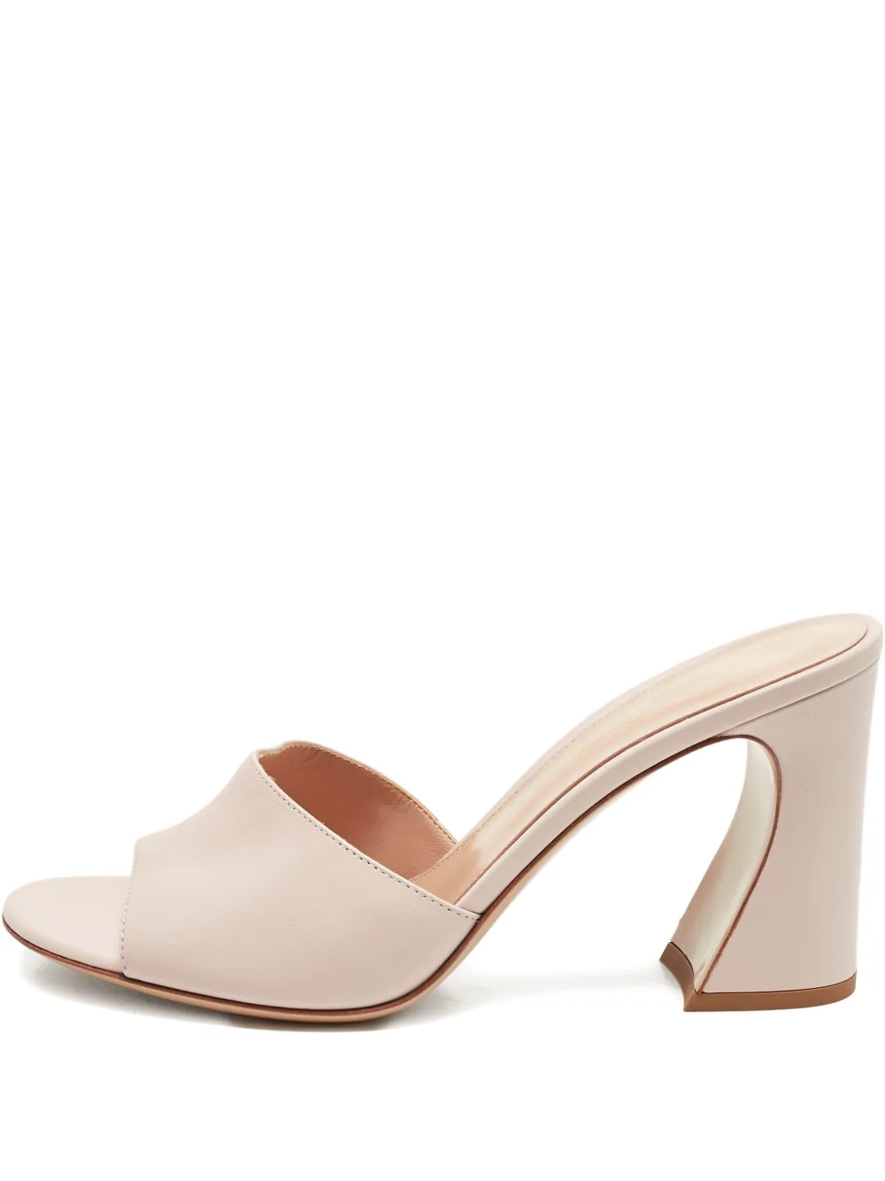 Pre-owned Gianvito Rossi Curved-heel Leather Sandals In Pink