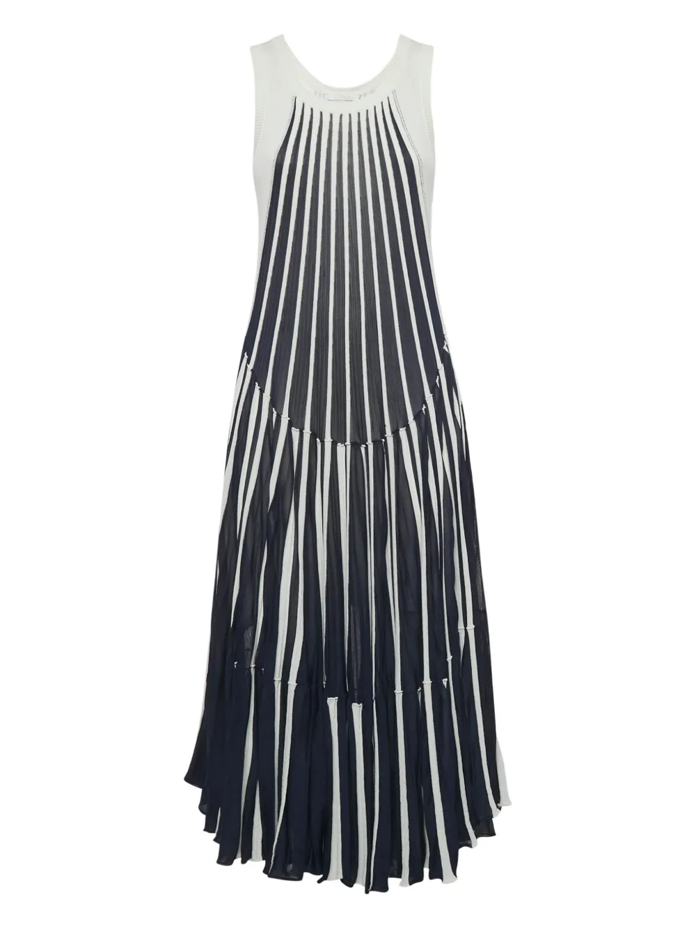 Chloé Pre-Owned pleated stripe-pattern dress | Blue | Image 1