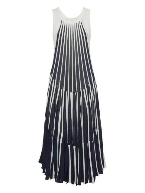 Chloé Pre-Owned pleated stripe-pattern dress