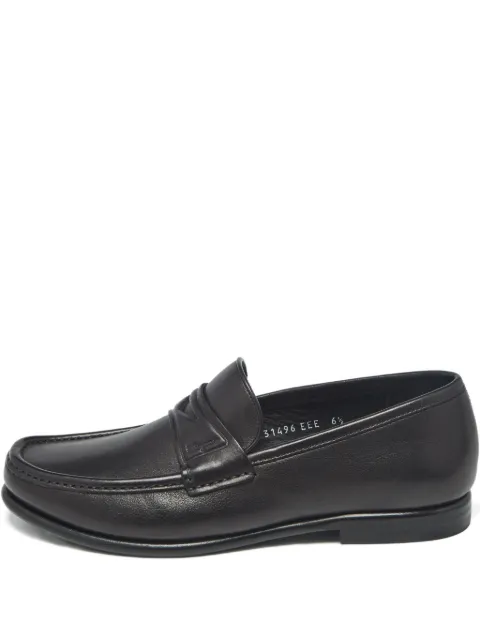 Ferragamo Pre-Owned round-toe slip-on leather loafers