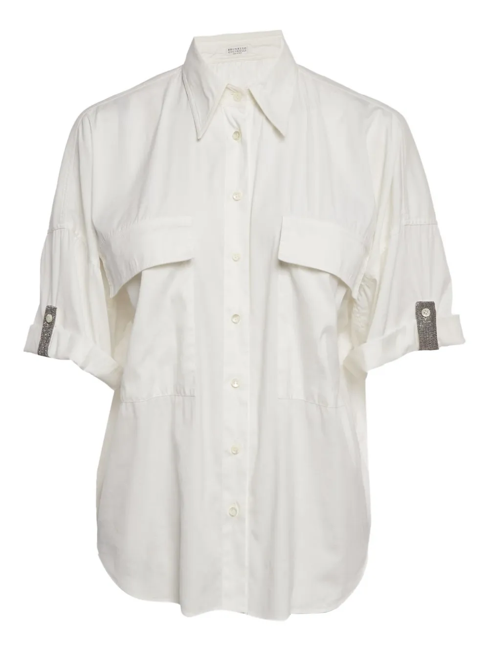 Brunello Cucinelli Vintage camisa con apliques y bolsillo | blanco | Image 1
