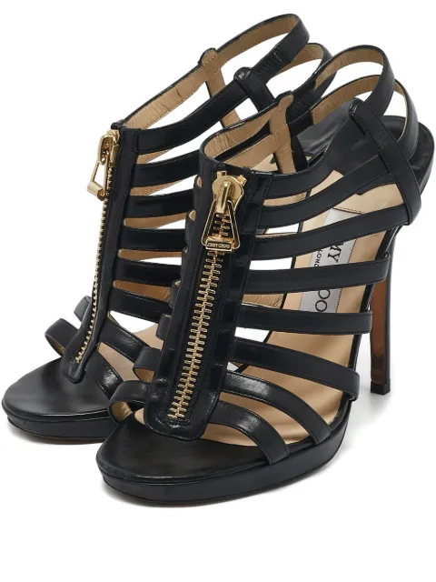 Jimmy Choo Pre-Owned Glenys front-zip heeled sandals