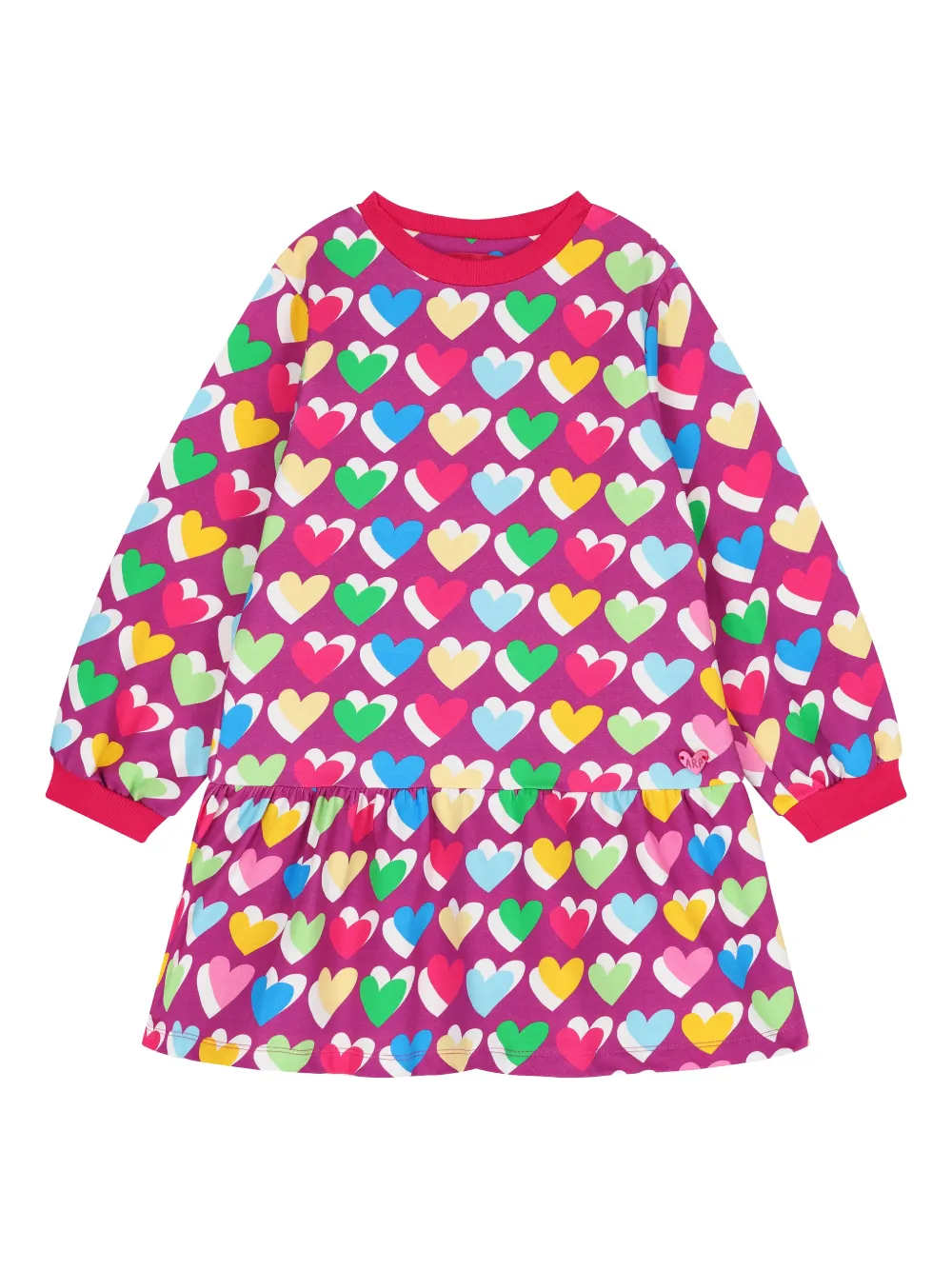 AGATHA RUIZ DE LA PRADA heart-pattern ruffled dress | Purple | Image 1