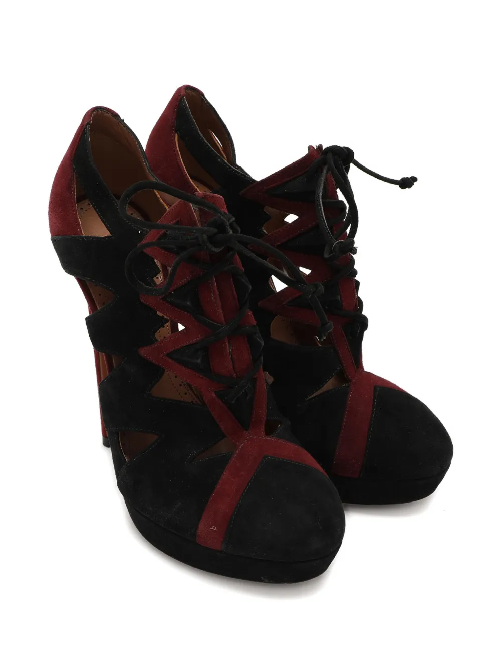 Alaïa Pre-Owned cut-out platform pumps - Zwart