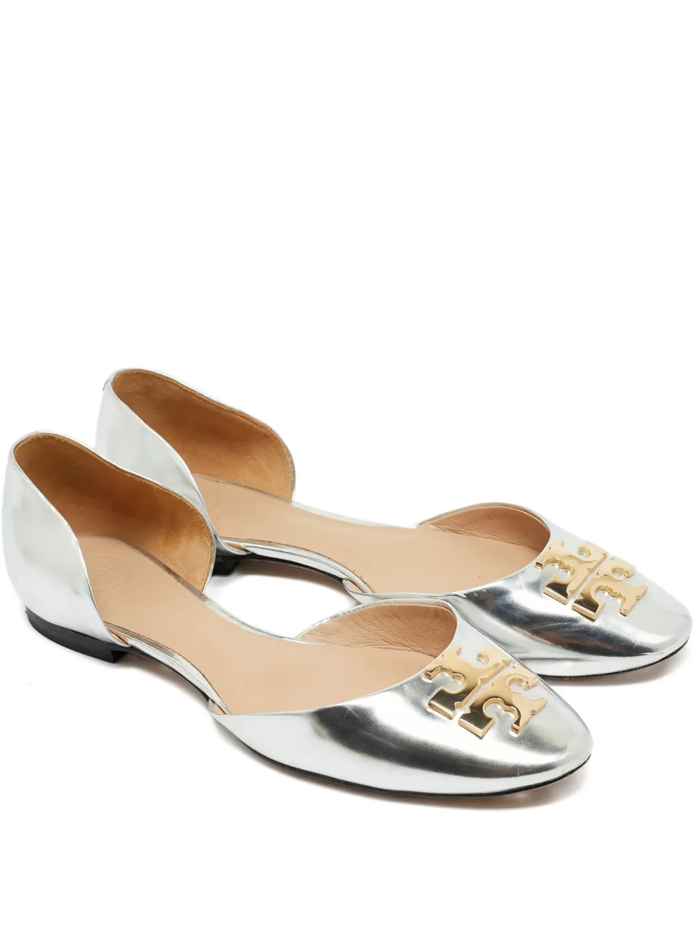 Tory Burch Raleigh leather flats - Silber