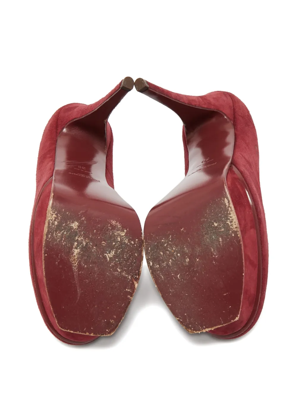 Saint Laurent Pre-Owned Tribtoo platform pumps - Rood