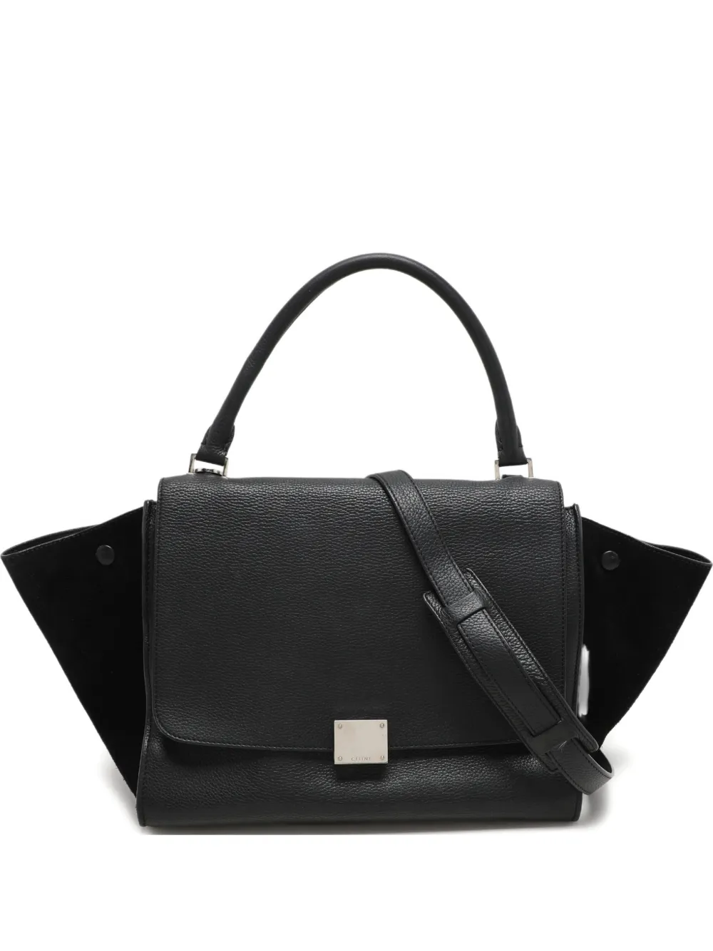 Celine Pre-Owned Borsa a trapezio in pelle liscia e scamosciata - Nero