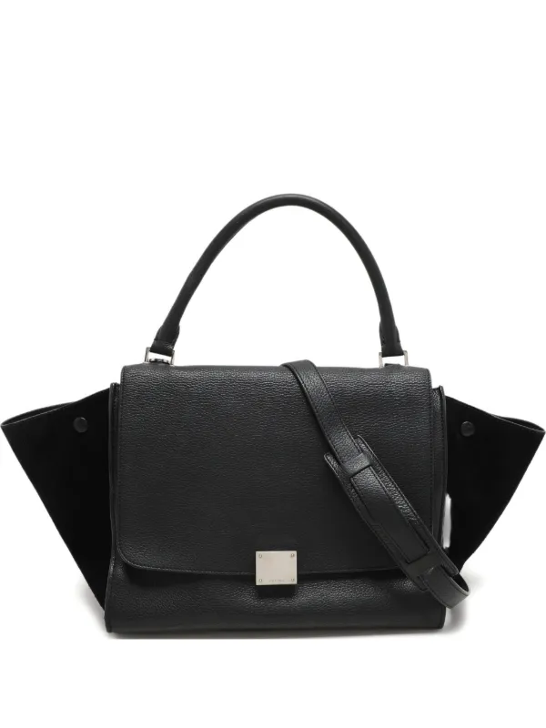 Celine Pre-owned Trapeze Leather Suede Bag in Black