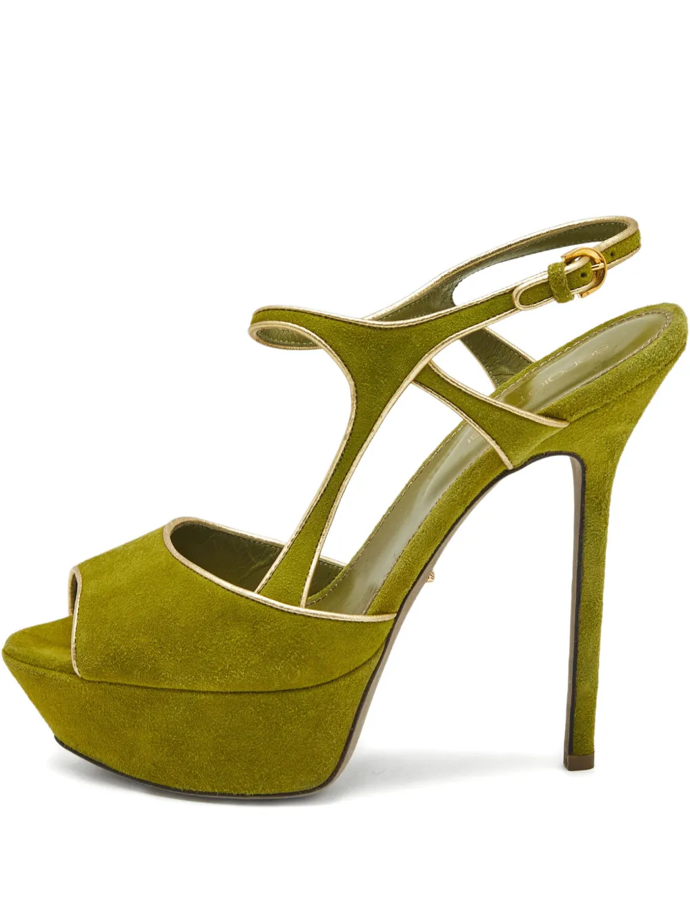 Sergio Rossi suede platform sandals - Grün