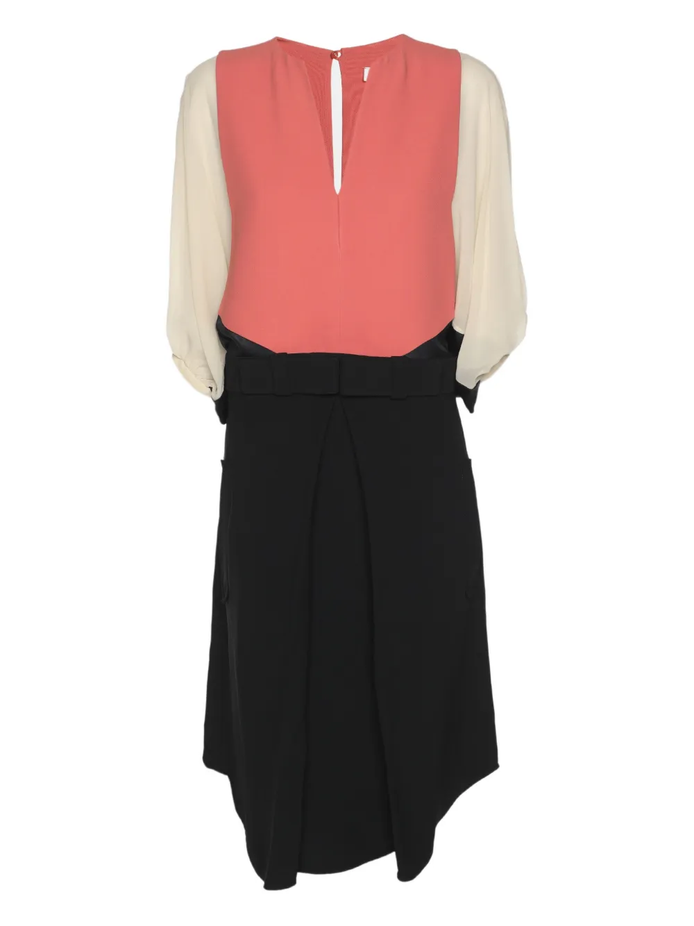 Pre-owned Chloé V-neck Long-sleeve Dress In Black