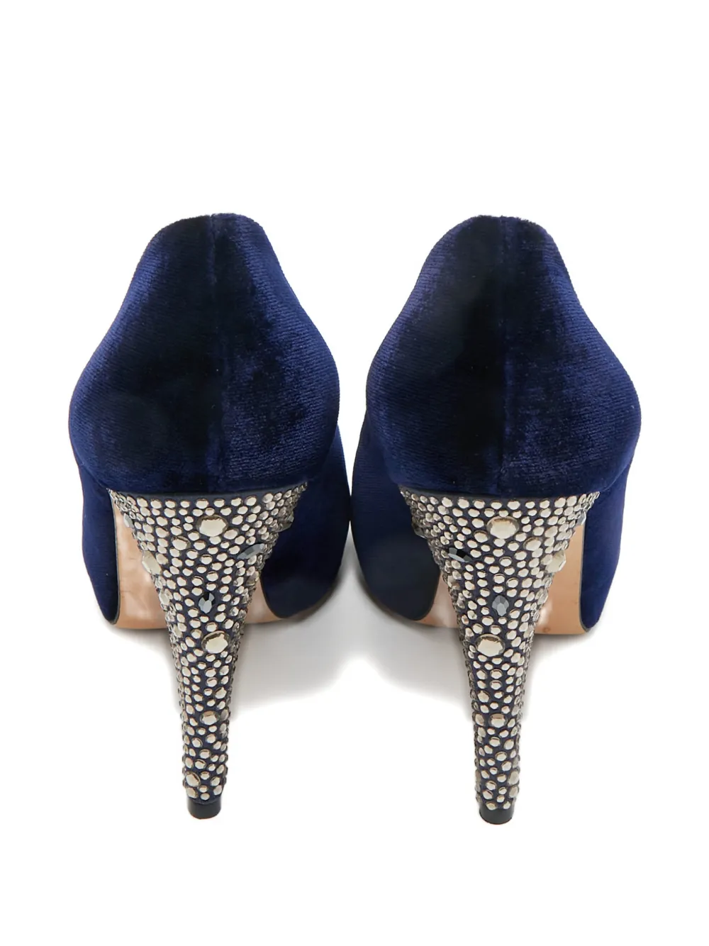 Gina Jenna velvet platform pumps - Blauw