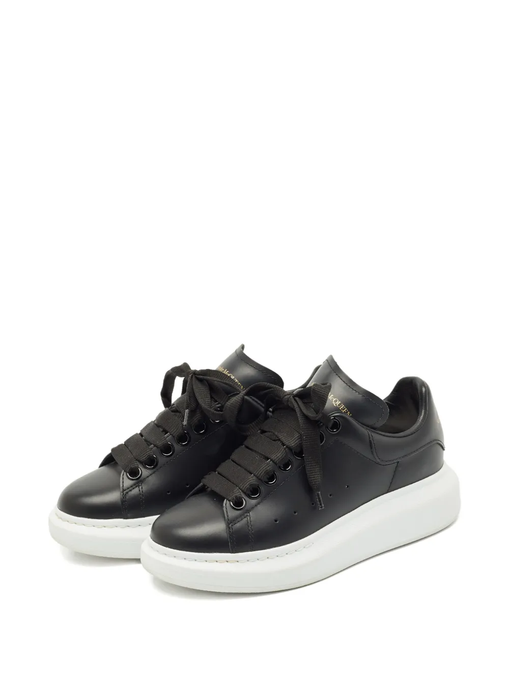 Alexander McQueen Pre-Owned lace-up leather sneakers - Zwart